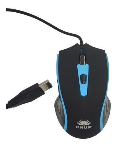 Mouse Gamer 2400 Dpi 6 Botões , Azul Knup