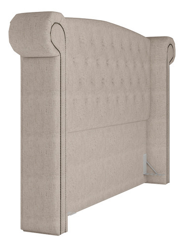 Cabeceira Cama Box King Quarto 195cm Sofia Linho Cru