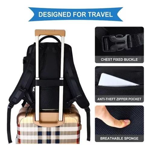 Mochila De Viaje Cookie - Carry-on, Viral, Avión, Para Laptops De Hasta  15.6´´, Antirrobo, Impermeable, Bolsas Laterales Y Compartimentos  Especiales 