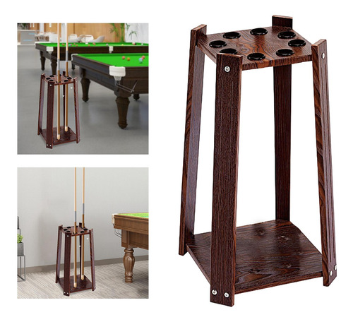 8 Pool Billiard Cue Rack Bracket Display Shelf Pool Marrón