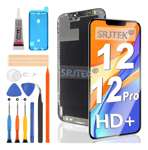 SRJTEK Pantalla ( HD+ ) Para iPhone 12 / 12 Pro A2403, A2172, A2402, A2404, A2407, A2341, A2406, A2408