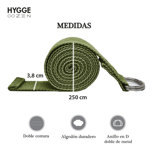 Imagen 2 de 10 de Cinturón Yoga Cinto Fitness Pilates Estiramiento 2,5 Metros