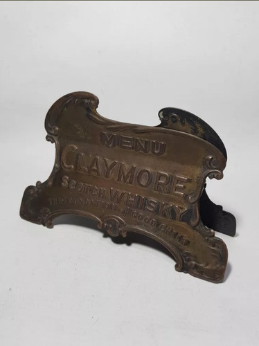 Imagen 2 de 8 de Antiguo Broche Porta Menú Para Mesa De Bar Bronce Mag 59254