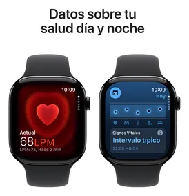 Apple Watch Series 10 GPS • Caja de aluminio negro azabache de 46 mm • Correa deportiva negra - S/M