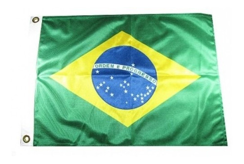 Bandeira Do Brasil 23x33cm 100% Bordada P/ Mastro Barco