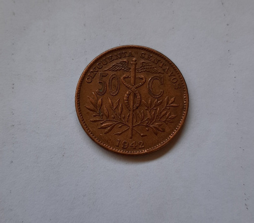 Moneda De 50 Centavos Año 1942