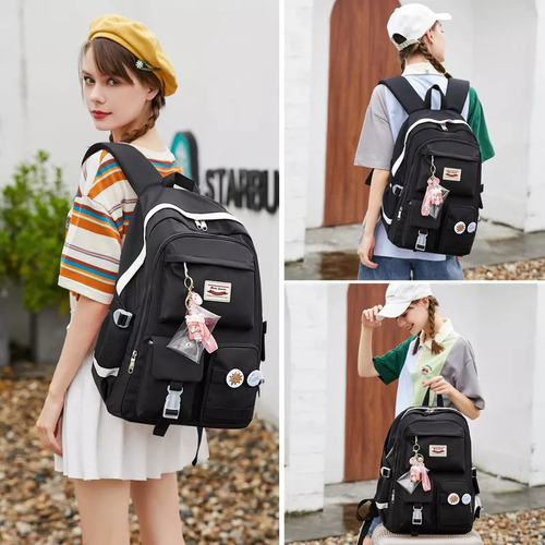 Mochila Para Adolescentes Y Estudiantes De Secundariamochila De Estudiante De Dibujos Animados De Gran Capacidad, Temporada De Vuelta Al Cole