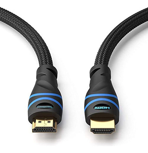 Cable Hdmi Bluerigger 4k (6.6 Pies, Negro, 4k 60hz, Alta Vel