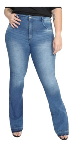 Calça Jeans Biotipo Flare Feminina Plus Size Barra Up 28798