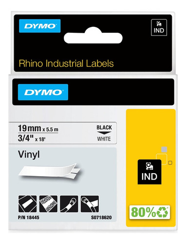 Rollo De Cinta Dymo® Rhino Vinilo. 19 Mm X 5.5 M