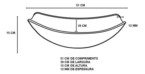 Cuba De Vidro Oval Chanfrada 51cm Marrom Cor Colorido