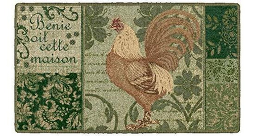 Brumlow Mills Tall Rooster Damask Kitchen Tapete , A Rustic