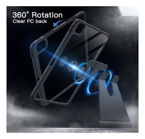 Funda Delgada Clear 360º Para iPad Pro 11 M4 2024 Color Negro