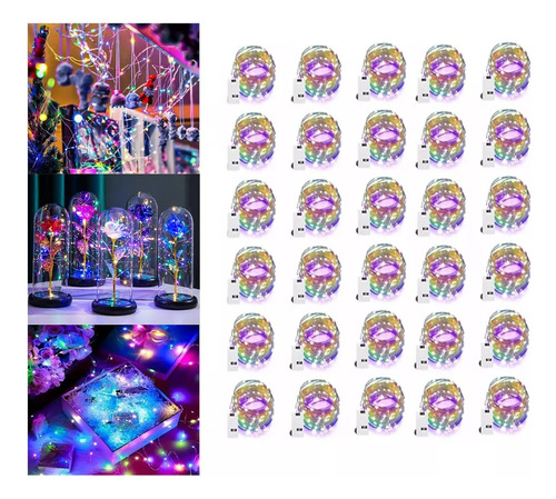10 Piezas Cadena De Luces Hadas Con Pilas 1m 10 Led