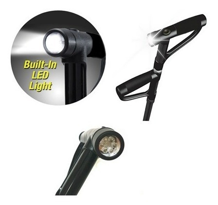 Imagen 6 de 7 de Bastón Plegable Doble Mango Regulable Luz Led 4 Puntos Apoyo