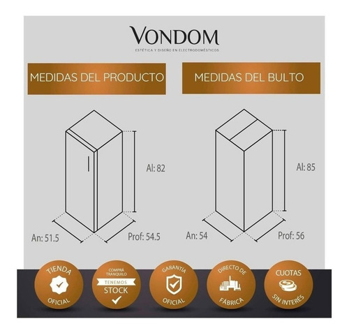 Heladera 117 Lts Bajo Mesada Vondom Hel82 Silver
