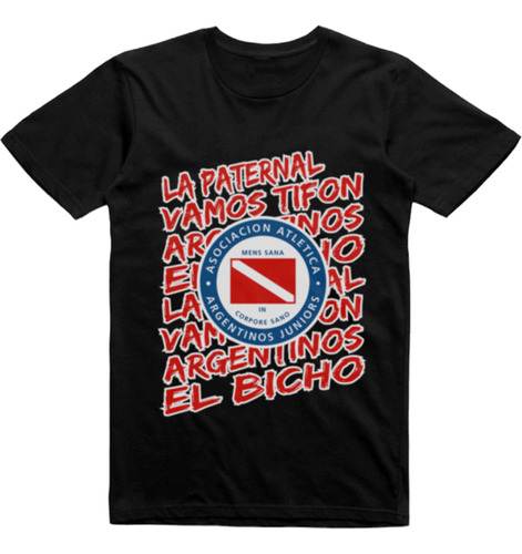 Remera Infantil Puro Algodon Negra Argentinos Juniors