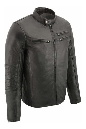 Milwaukee Leather Sfm - Chaqueta De Cuero Estilo Café Con .