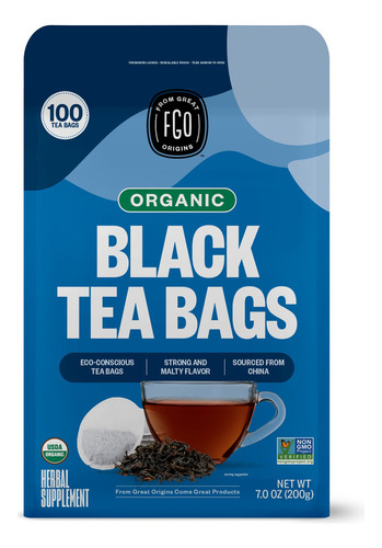 Té Verde Té Negro Orgánico Fgo, Bolsitas De Té Ecológicas, 1