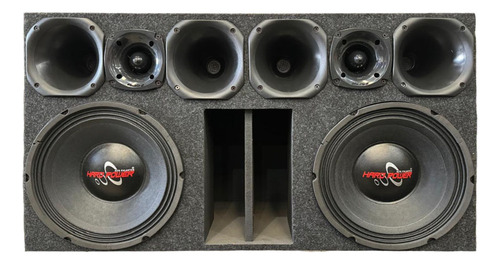 Caixa 2x12 Corneteira Duto Régua 2 Falante Hp 750 + Módulos