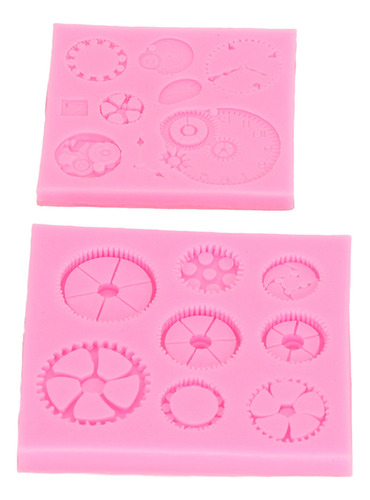 Molde Para Fondant Cogs, 2 Piezas, Gears Cake, De Silicona,