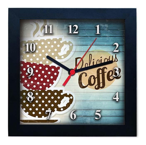 Relógio Decorativo Caixa Alta Tema Café 28x28 - Qw38