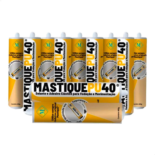 Kit Com 12 Tubos Mastique Pu 40 Para Junta De Dilatação