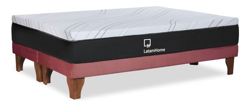 Cama Zen Top Spring  Visco Tela Palo Rosa King