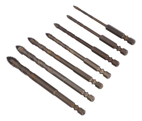 Juego De Brocas Para Hormigón, 7 Piezas, Brocas Hexagonales