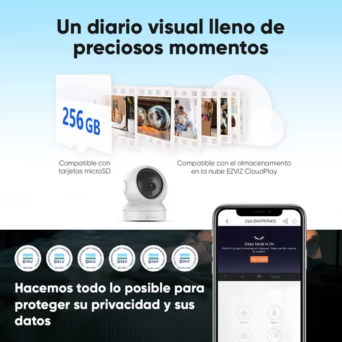 EZVIZ CAMARA WIFI INTERIOR FIJA, 2MPX, VISION NOCTURNA HASTA 10MTR