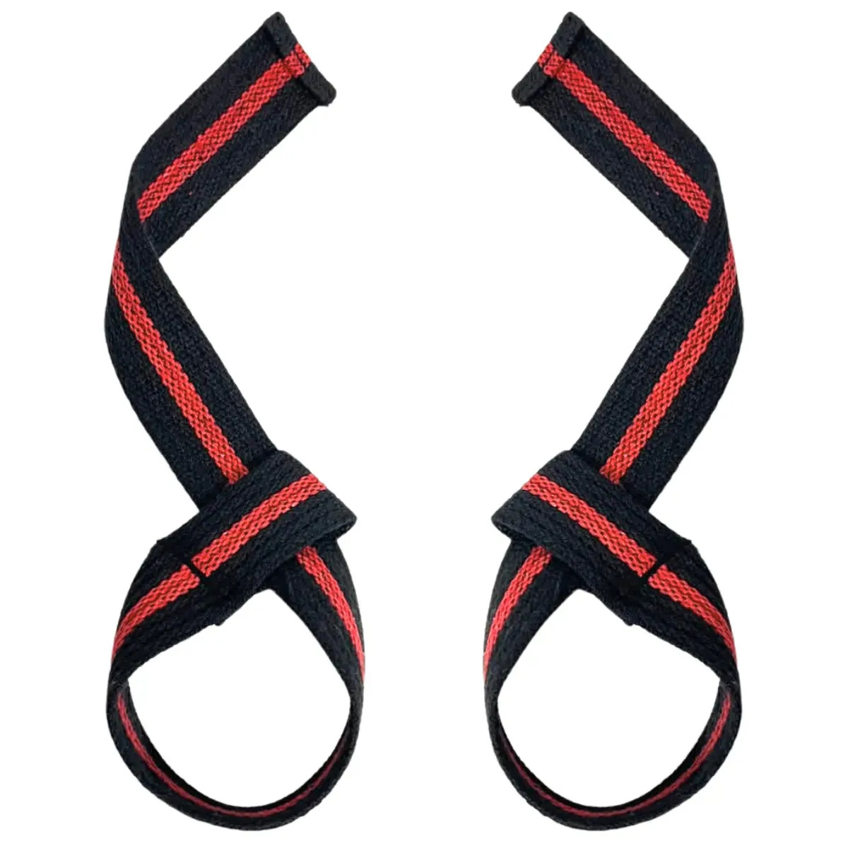 Strap Musculação - Tala Strep Treino Academia - Resistente Cor Preto Com Vermelho