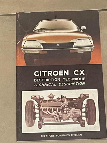 Manual Instrucciones  Citroen Cx. Perfecto Estado. France