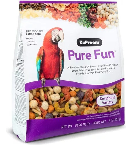 Alimento Zupreem Pure Fun Para Aves Grandes 907 G