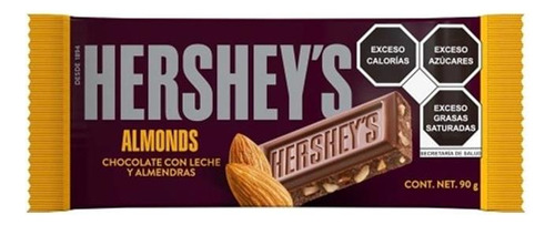 4 Pzas Chocolate Con Leche Hershey's Y Almendras 90 G