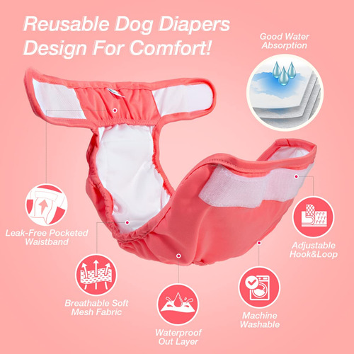 Pañales Lavables Para Mujeres Y Perros, Suaves Para Mascotas