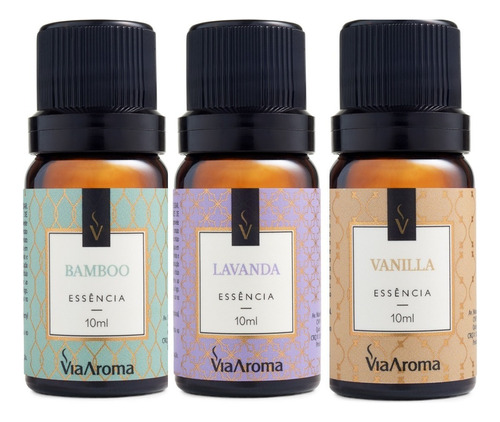 Óleo Essencial Via Aroma Essências Para Difusor Elétrico Vanilla, Bamboo, Lavanda 10ml Do 3 Unidades