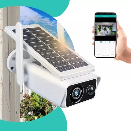 Câmera Ip Wifi Segurança Ip66 Energia Solar Full Hd Externa