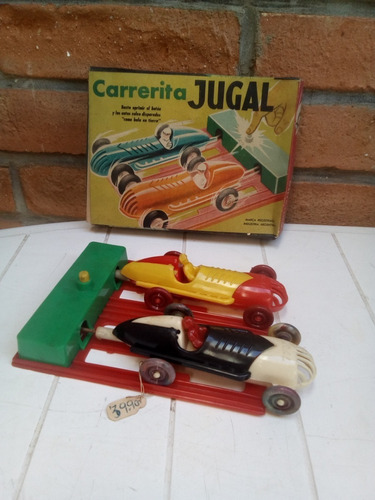 Antigua Carrerita Jugal Ind. Arg. Artplast 2 Bolidos En Caja