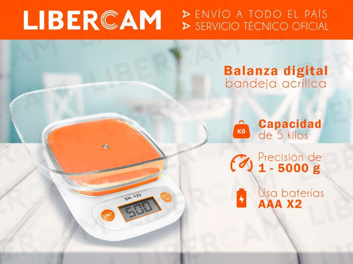 Imagen 3 de 10 de Balanza Electronica Digital De Cocina 1gr A 5kg Precision
