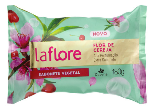 Sabão em barra Davene Vegetal Flor de Cereja La Flore de 180 g