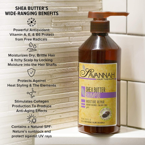 Shampoo De Terapia Capilar Savannah Com Manteiga De Karité E