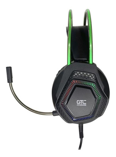 Imagen 2 de 9 de Auricular Gamer Con Mic Anime Negro H02 Rgb
