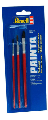 Jogo De Pinceis Chatos (3) Paint Flatbrush Revell 29610