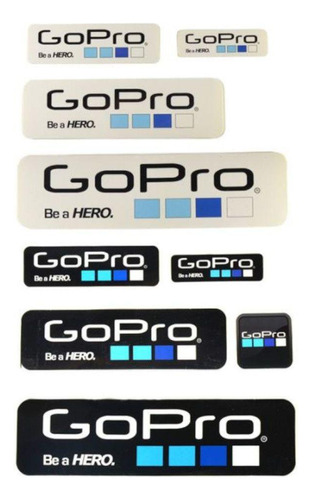 Adesivo Gopro Plástico Sortido 9 Peças Pretos E Brancos