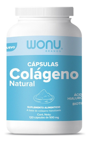 Colágeno Hidrolizado 120 Tabletas Wonu Sabor Sin Sabor