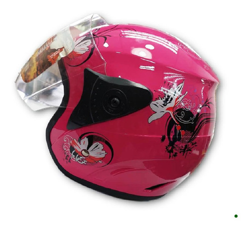 Imagen 5 de 5 de Casco Dama Hf200 Semi Integral Con Visor Color Fucsia T Moto