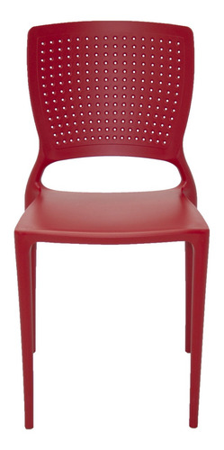 Imagem 1 de 3 de Cadeira de jantar Tramontina Safira, estrutura de cor vermelho, 1 unidade