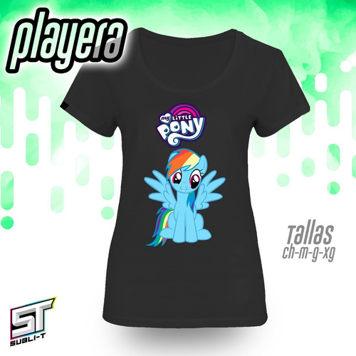 Imagen 2 de 2 de Playera My Little Pony Rainbow Dash Pony-003 De Color