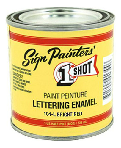 Art Paint - 1 Shot Carta Esmalte 104l Rojo Brillante 8 Oz