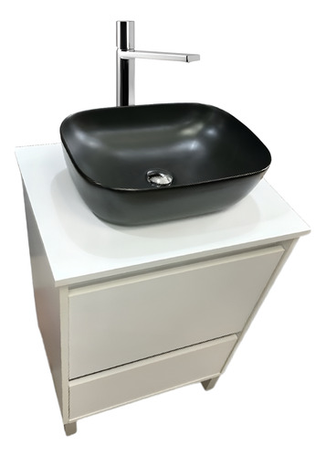 Mueble Baño Tango Pie Mesada Vanitory Tapa 60 Blanco